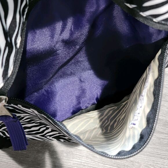 JanSport Laptop Sleeve Messenger Tote Bag Zebra Striped Black & White - Picture 8 of 8